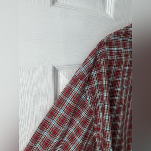 Vintage Polo XL Light Blue, Green & Red Plaid Button Down – Custom Fit - Picture 9 of 9